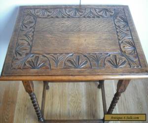 Item C19th Victorian Gothic Revival Carved Oak Side Table [small/occasional/coffee] for Sale